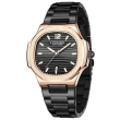 Front view of LONGBO Aurelius analog watch black gold